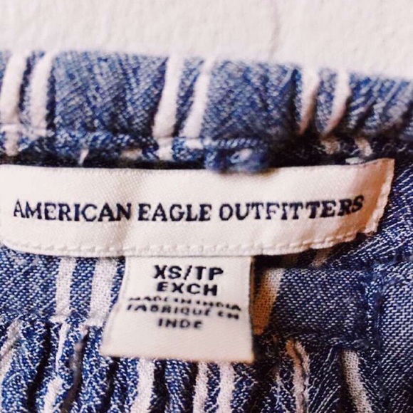 An off the shoulder button up stripped AE dress!:) - Picture 4 of 4